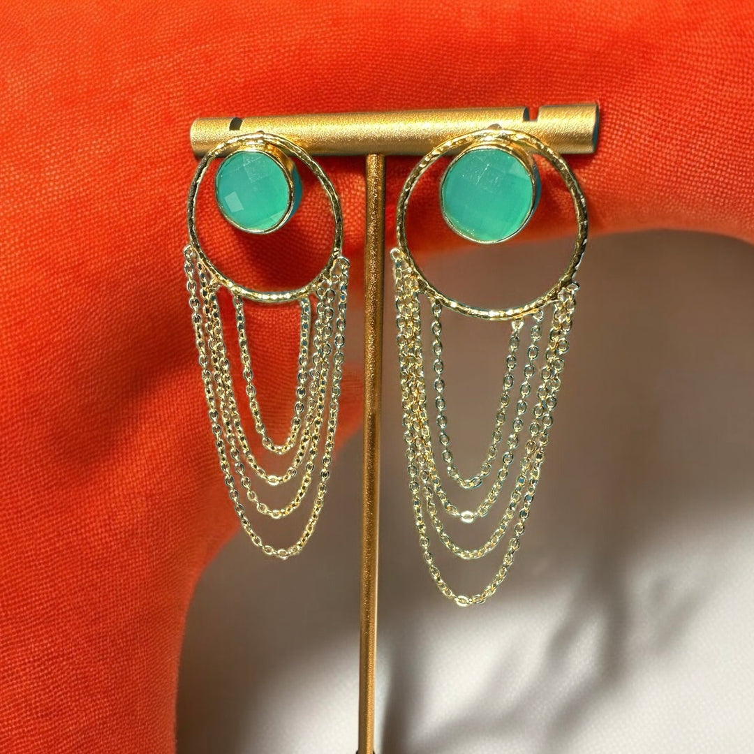 Golden Cascade Amazonite Earrings