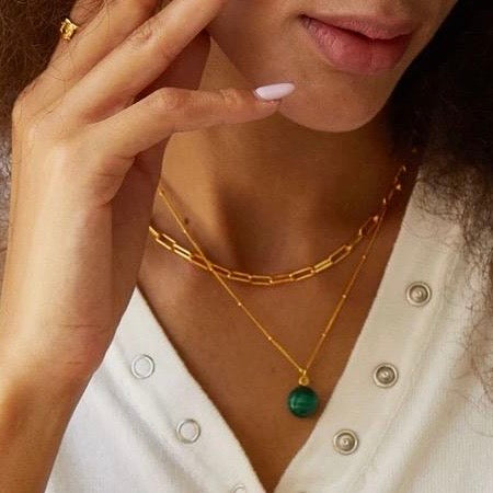 Malachite Sphere Pendant
Necklace
