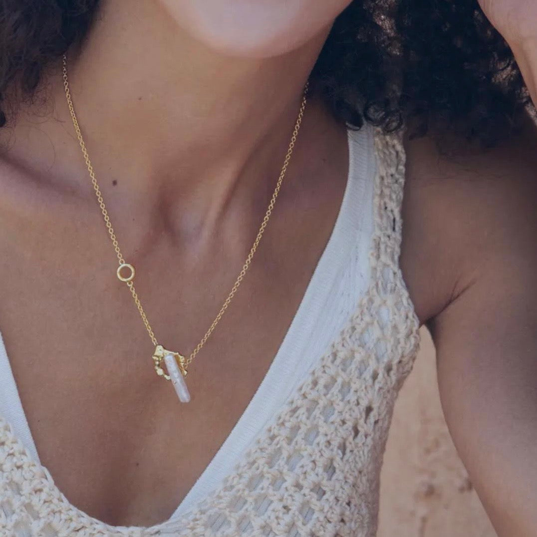 Rectangular Fresh Water Pearl Pendant Necklace