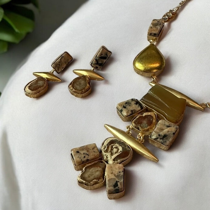 Yellow Banded Starlight Keeper Necklace