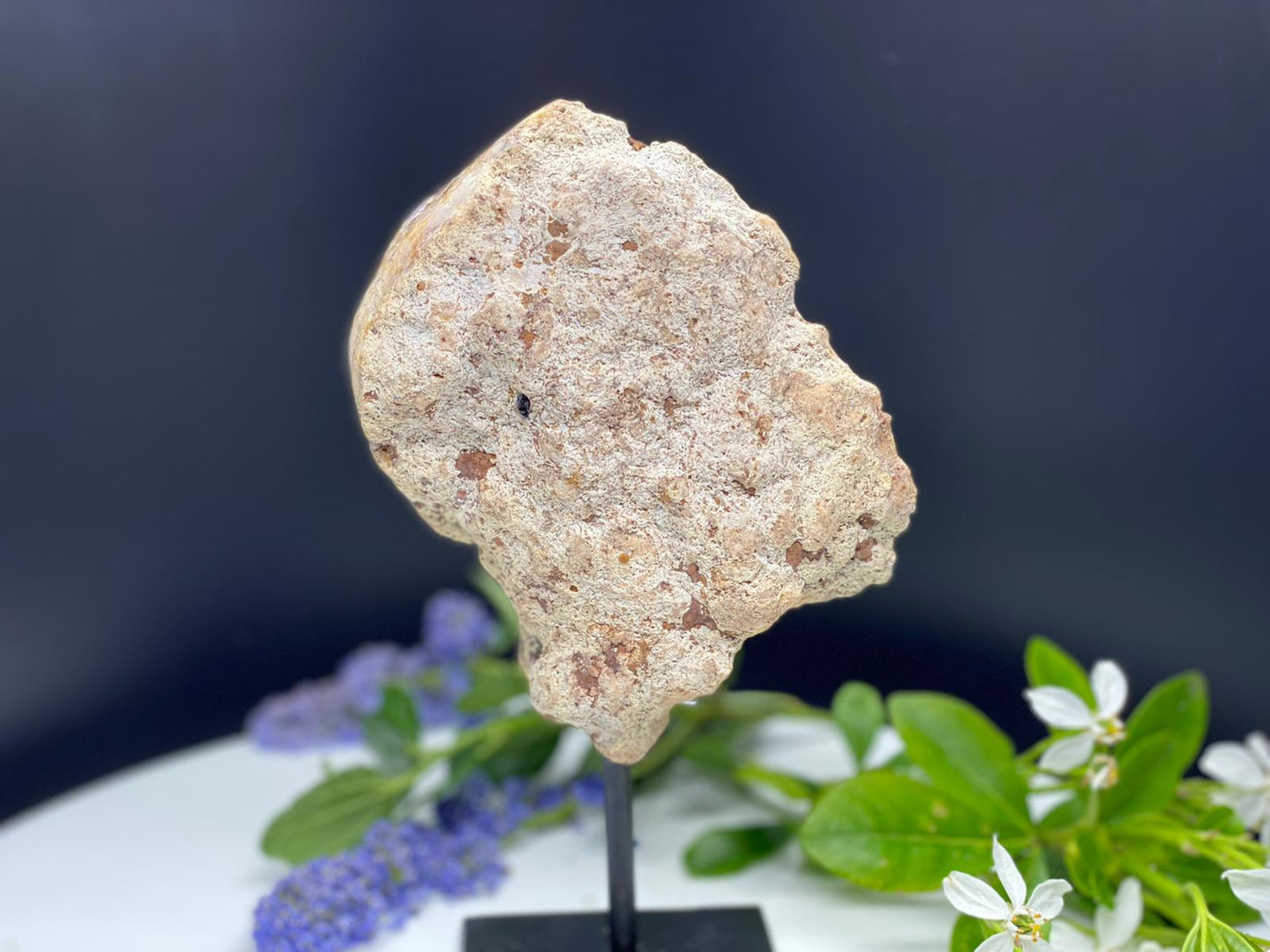 pink amethyst on stand