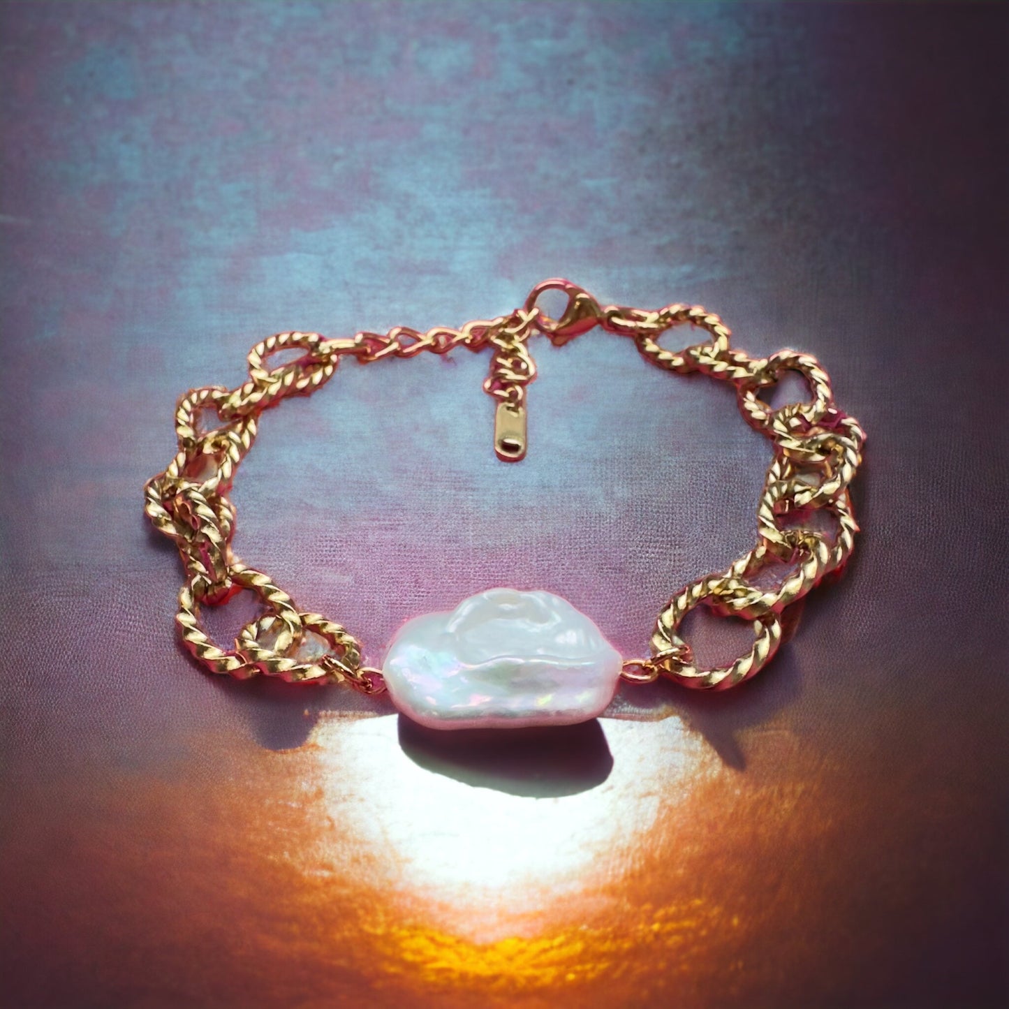 Gold Baroque Pearl Bracelet