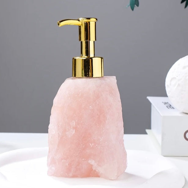 Rose Quartz Stone Soap Dispenser