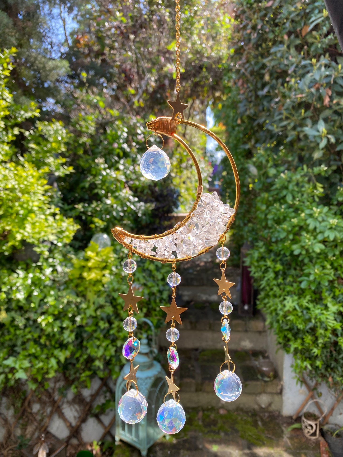 Clear quartz moon Sun catcher’s