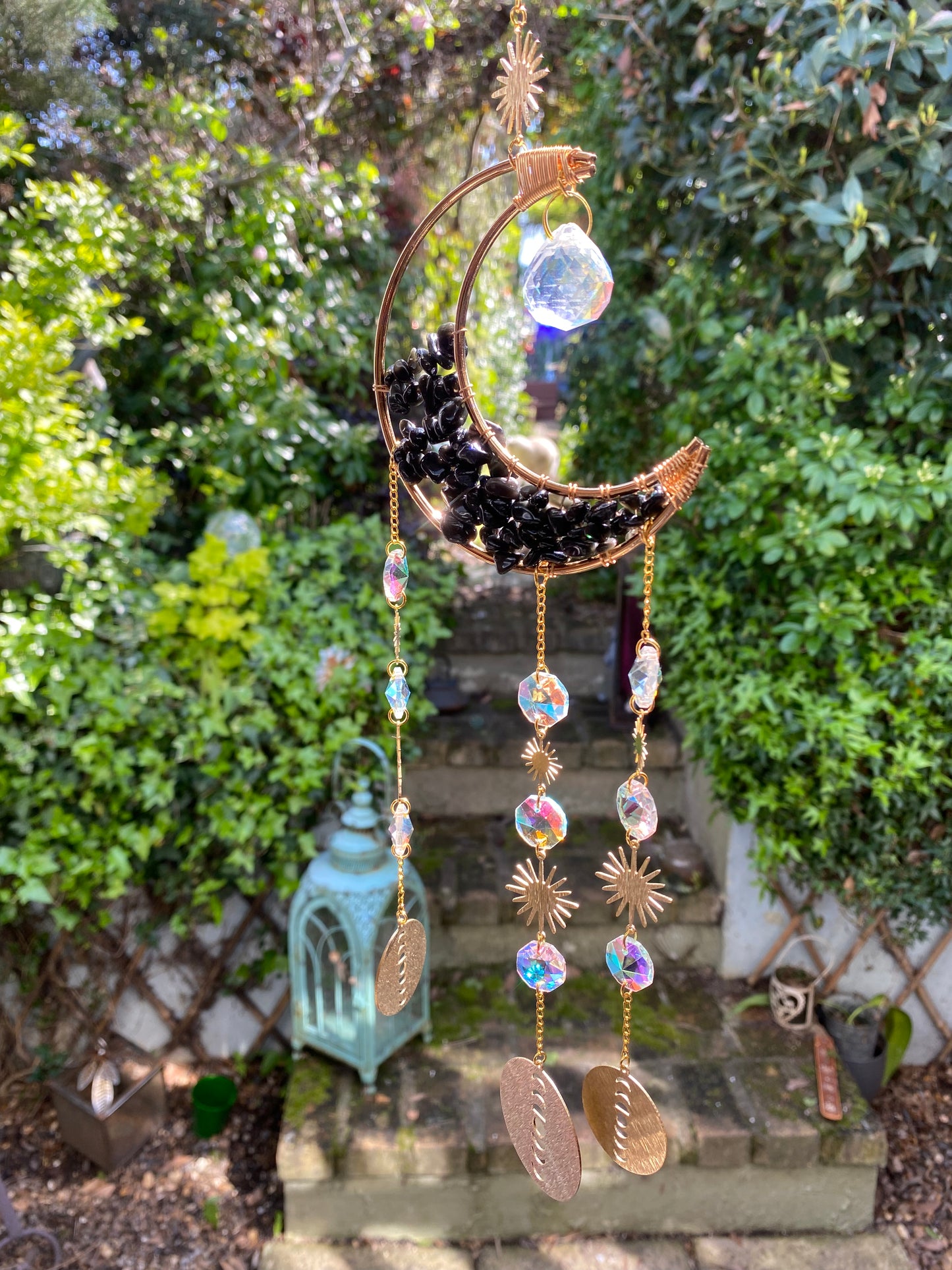 Black Obsidian Moon Sun Catchers