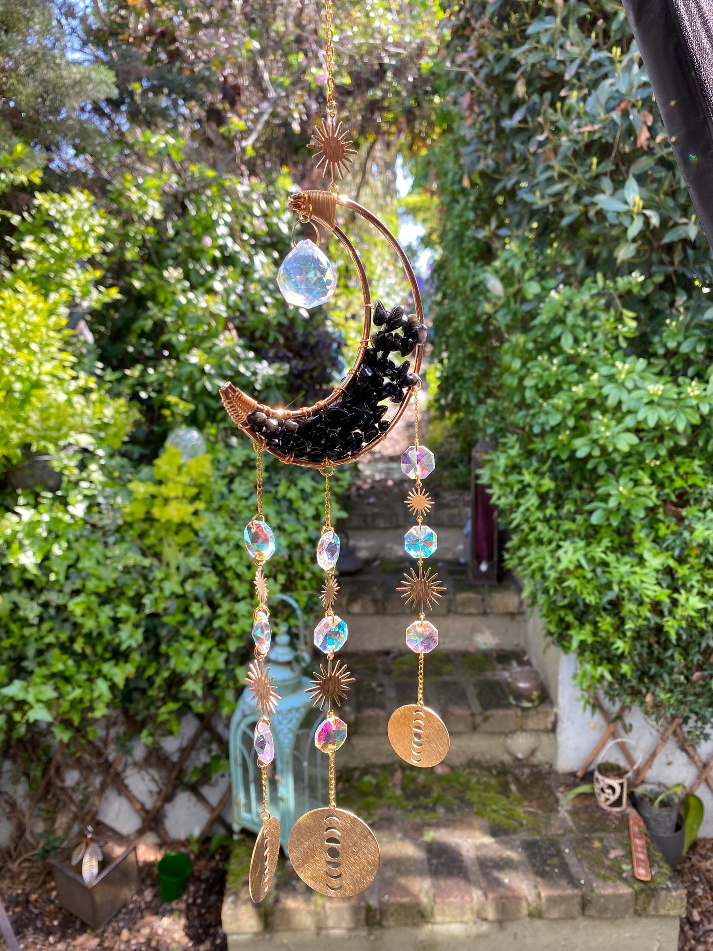 Black Obsidian Moon Sun Catchers