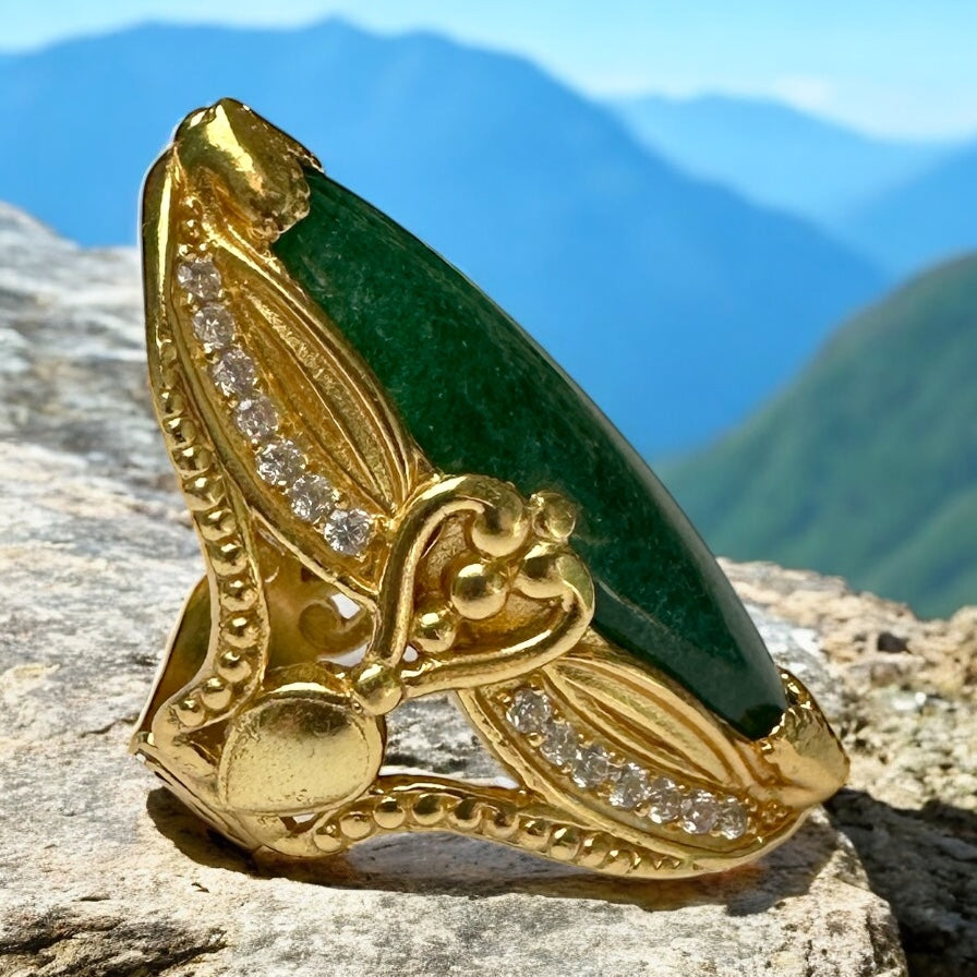 Empress Of The Wild Green Aventurine Ring
