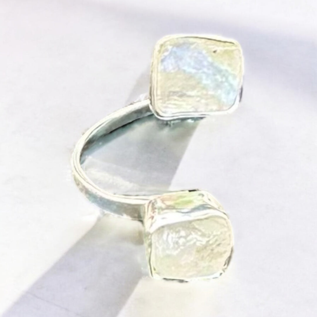 Infinity Rainbow Moonstone 925 Sterling Silver Wrap Ring