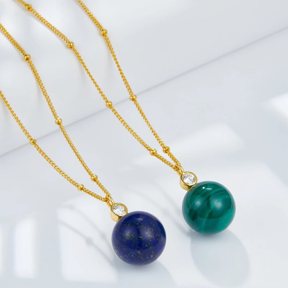 Malachite Sphere Pendant
Necklace