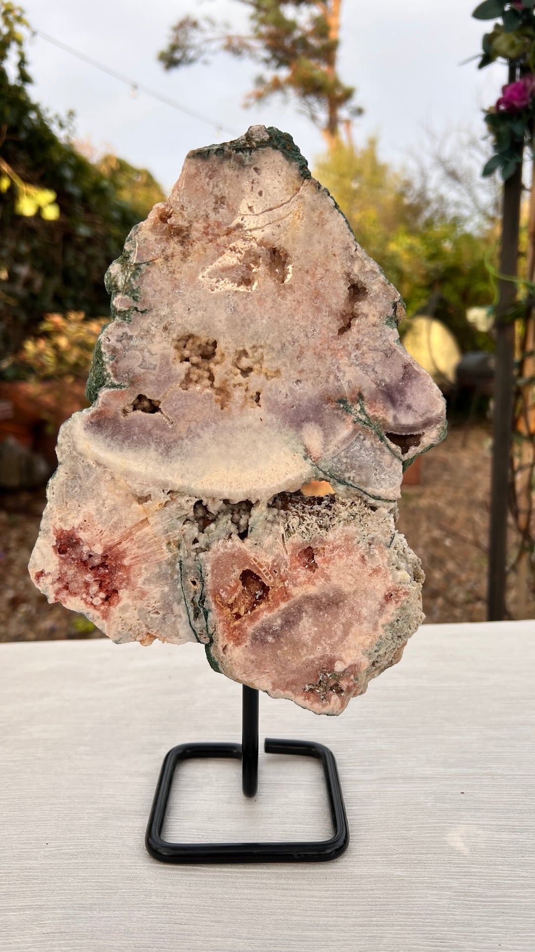 Pink Amethyst Slab Calming Crystal