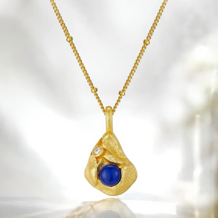 Lapis Lazuli Golden Nugget Pendant lp