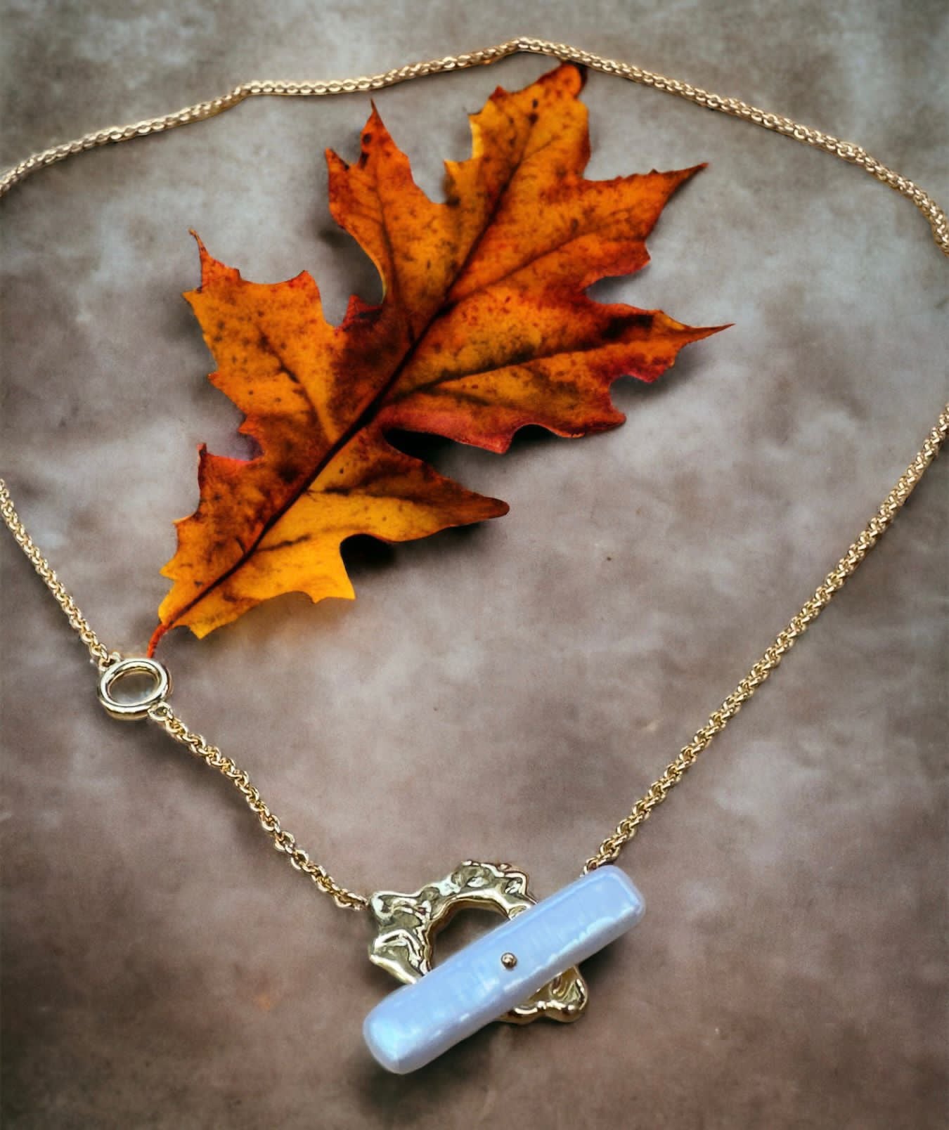 Rectangular Fresh Water Pearl Pendant Necklace