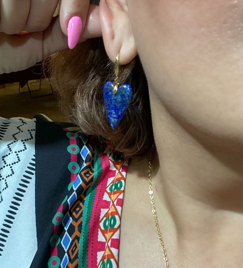 Lapis lazuli Heart earrings