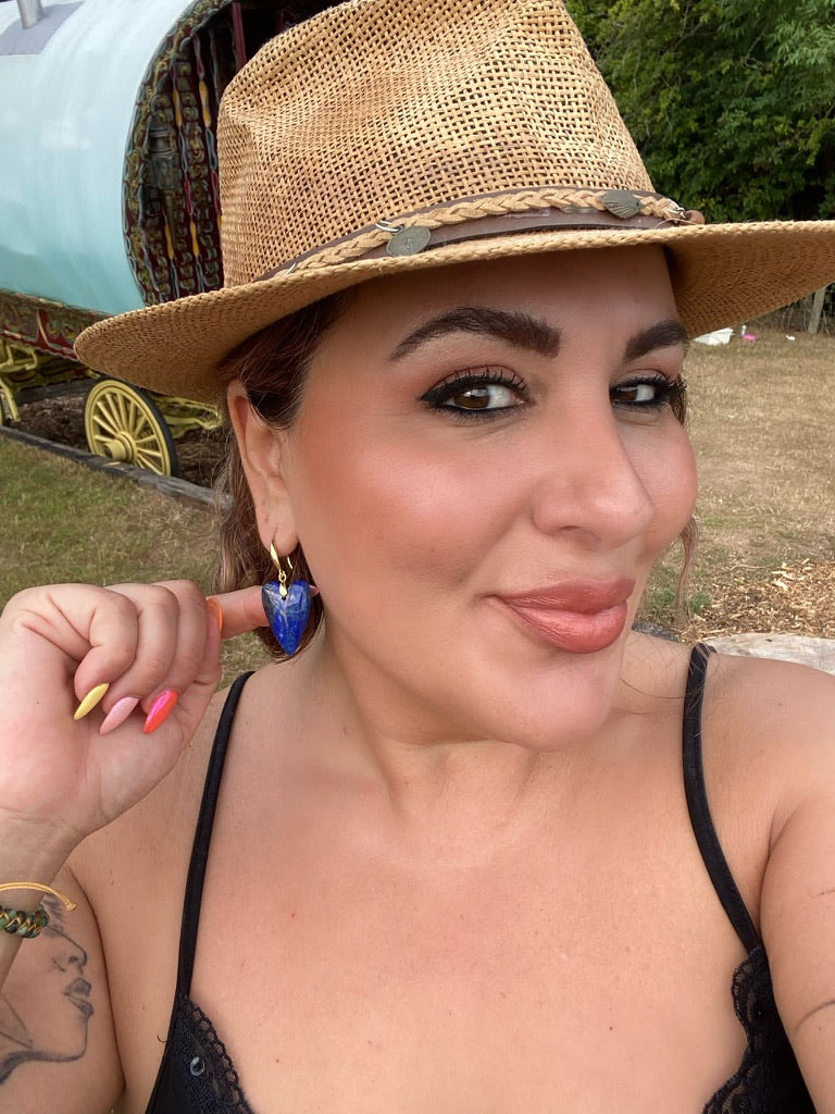 Lapis lazuli Heart earrings
