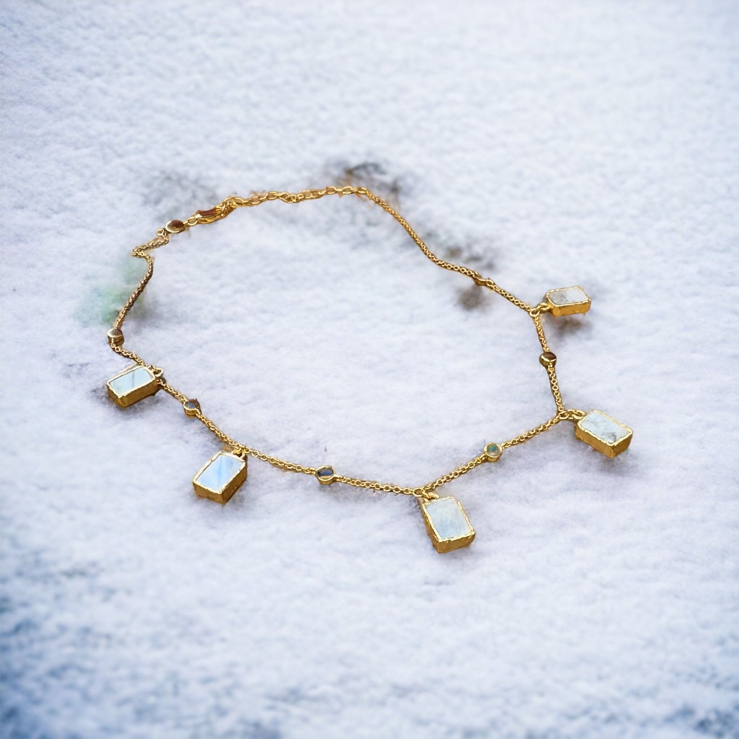 Moonstone Stone 18k Gold Plated Necklace