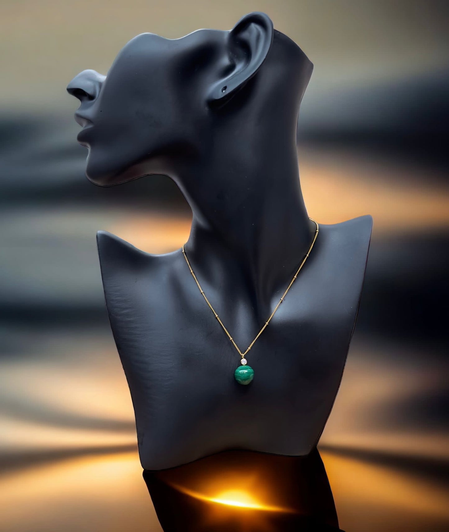 Malachite Sphere Pendant
Necklace
