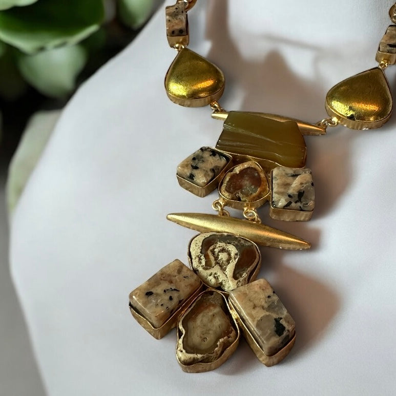 Yellow Banded Starlight Keeper Necklace