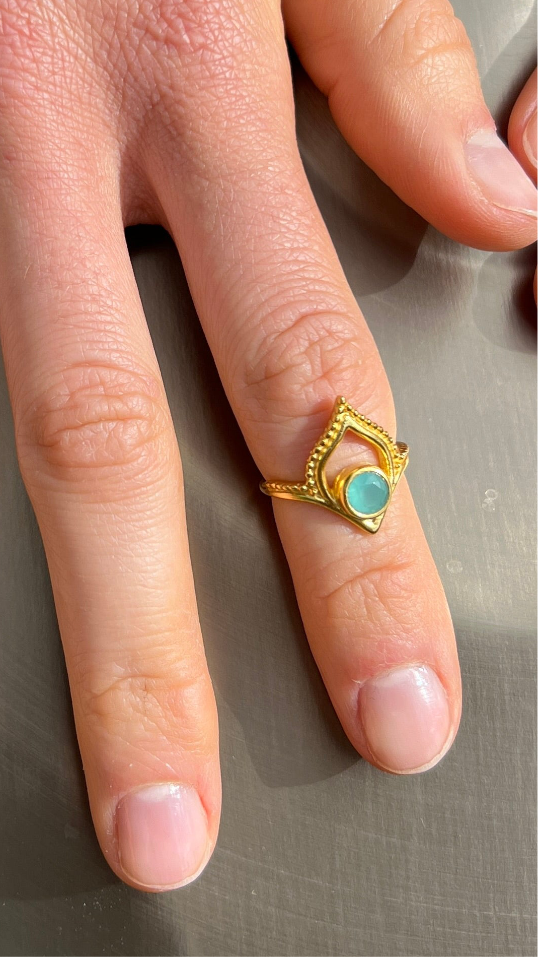 Lotus Gate Aquamarine Ring