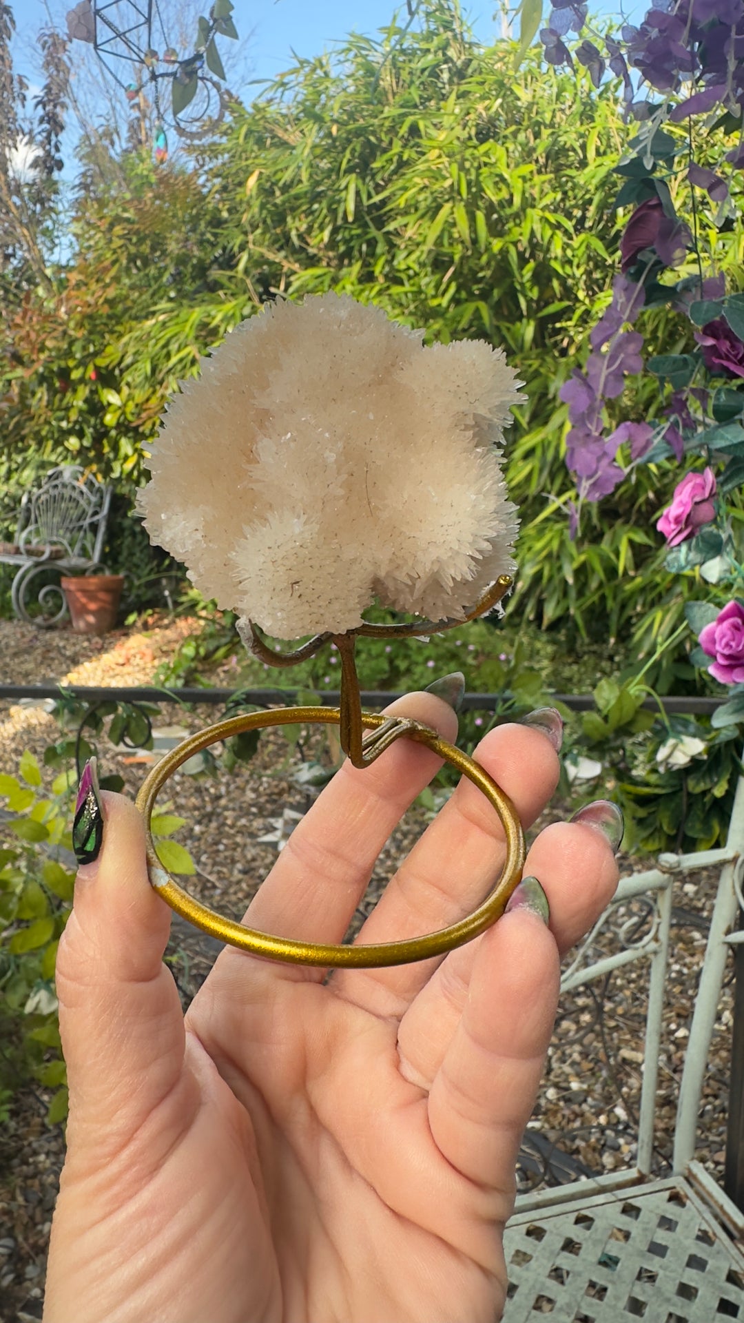 Clear Quartz Crystal Cluster on Stand