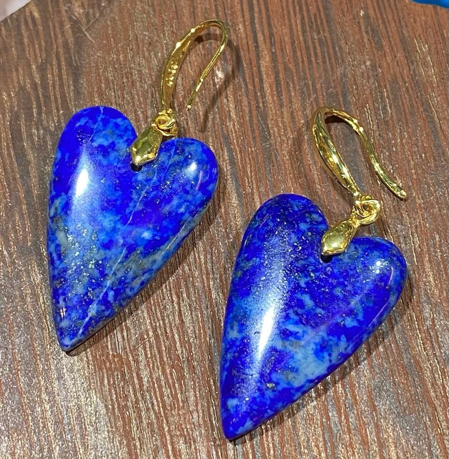 Lapis lazuli Heart earrings