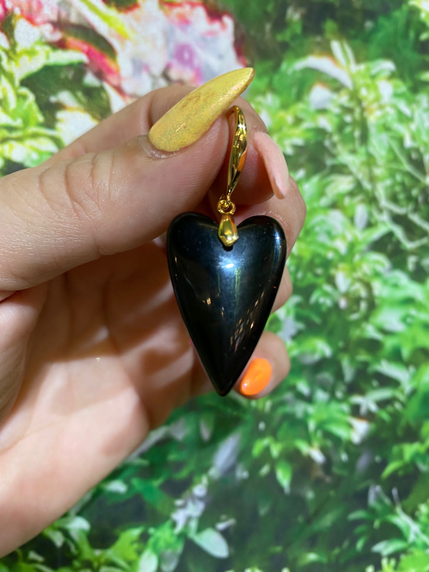 Black Obsidian Heart earrings