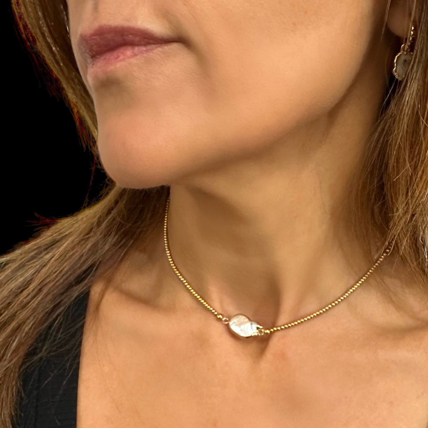 Golden Baroque Pearl Choker