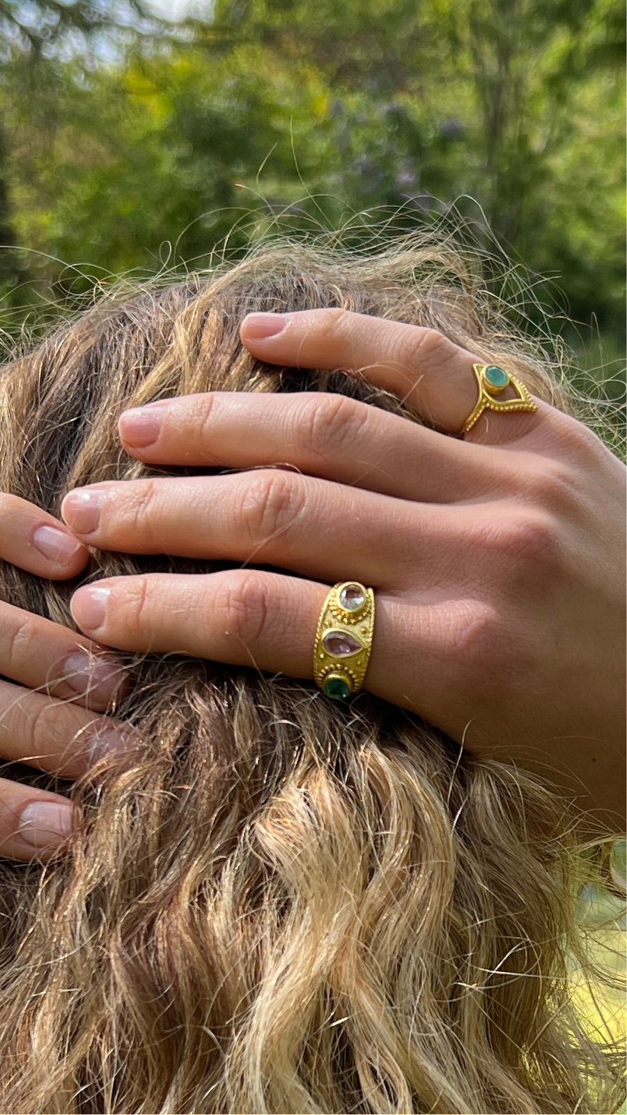 The Empress’s Awakening Rose Quartz And Topaz Ring