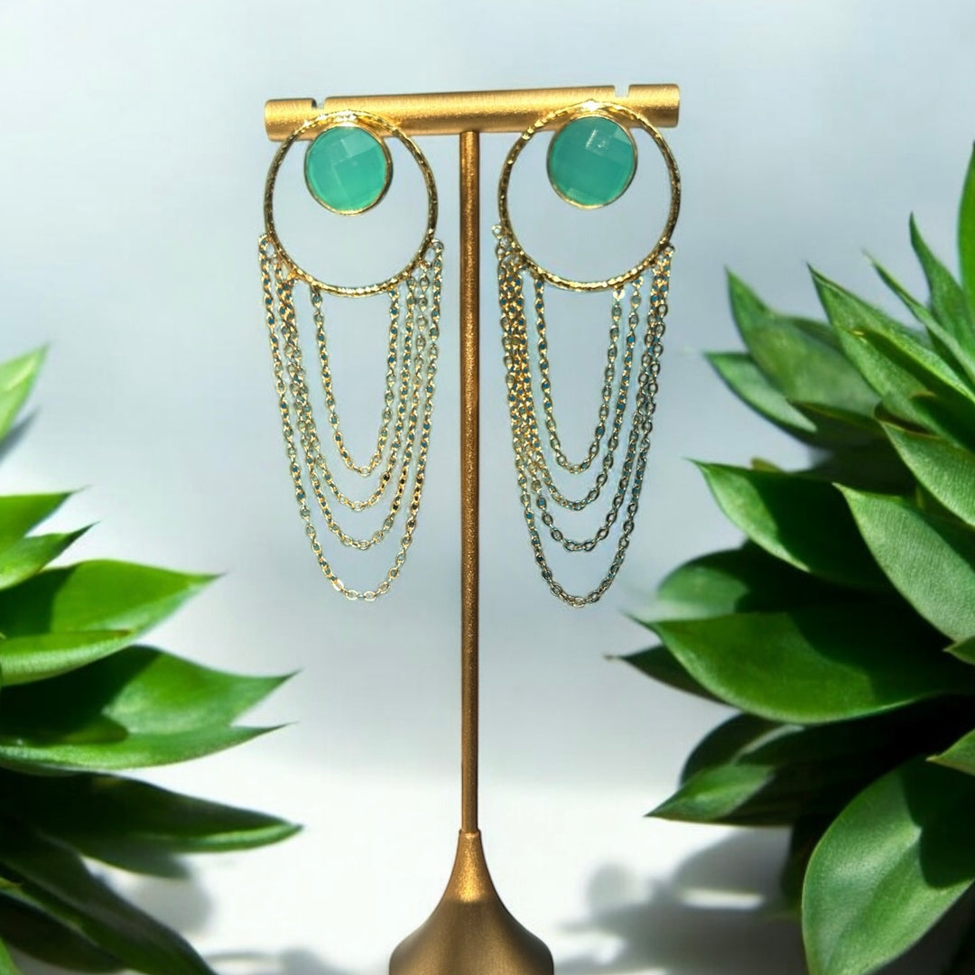 Golden Cascade Amazonite Earrings
