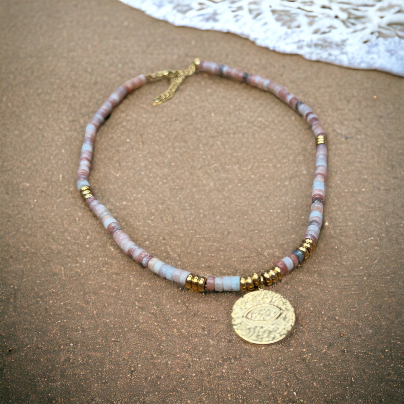 Eye Of Horus Rhodochrosite Necklace