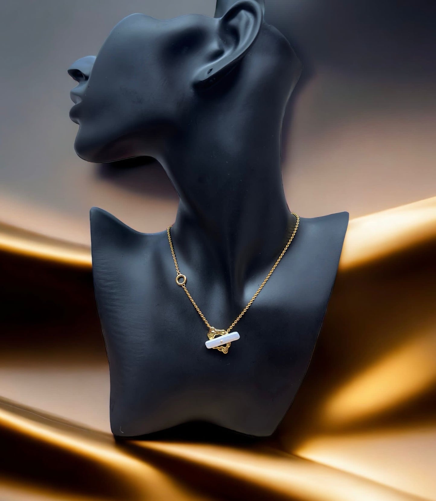Rectangular Fresh Water Pearl Pendant Necklace
