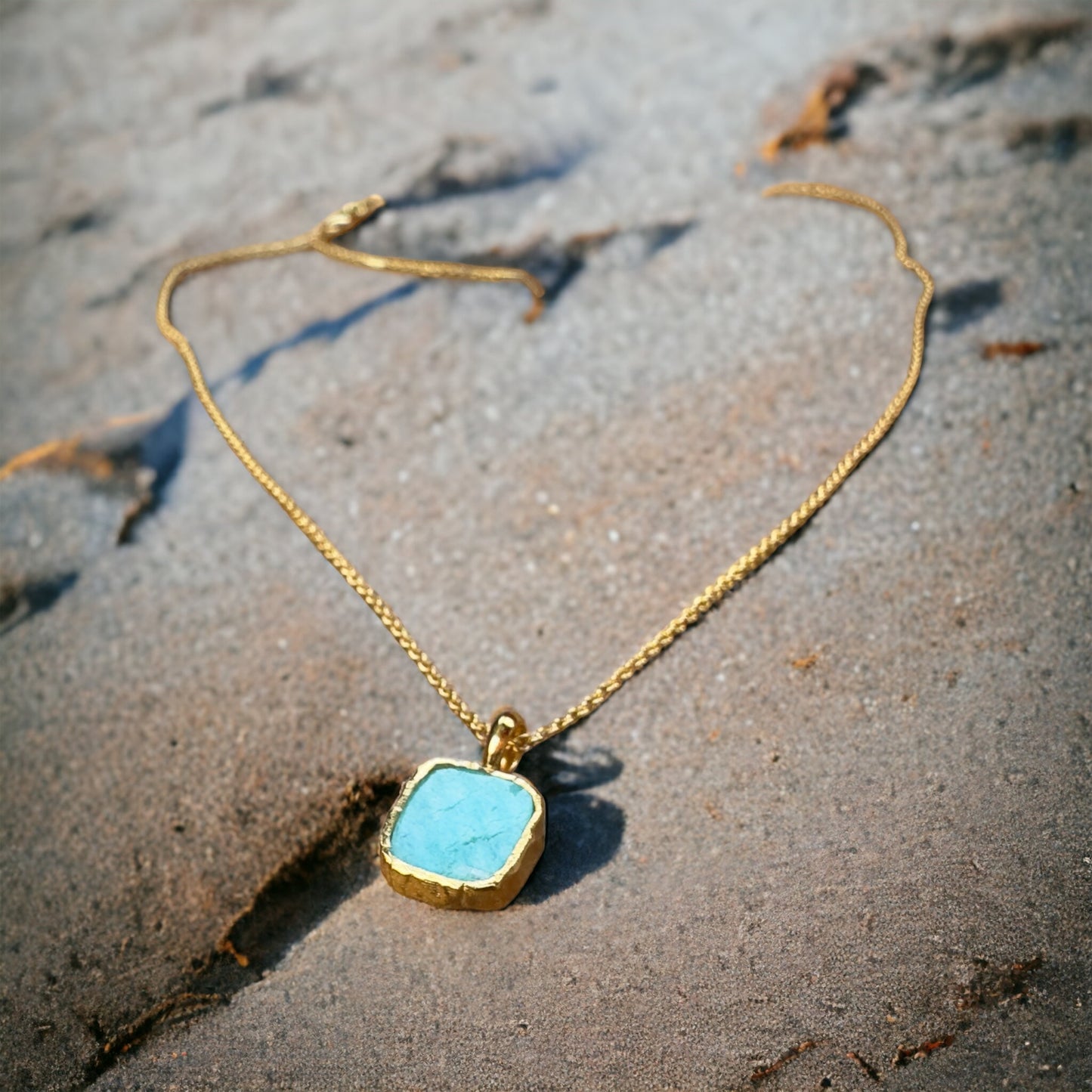 Zarif Amazonite Gold Pendant