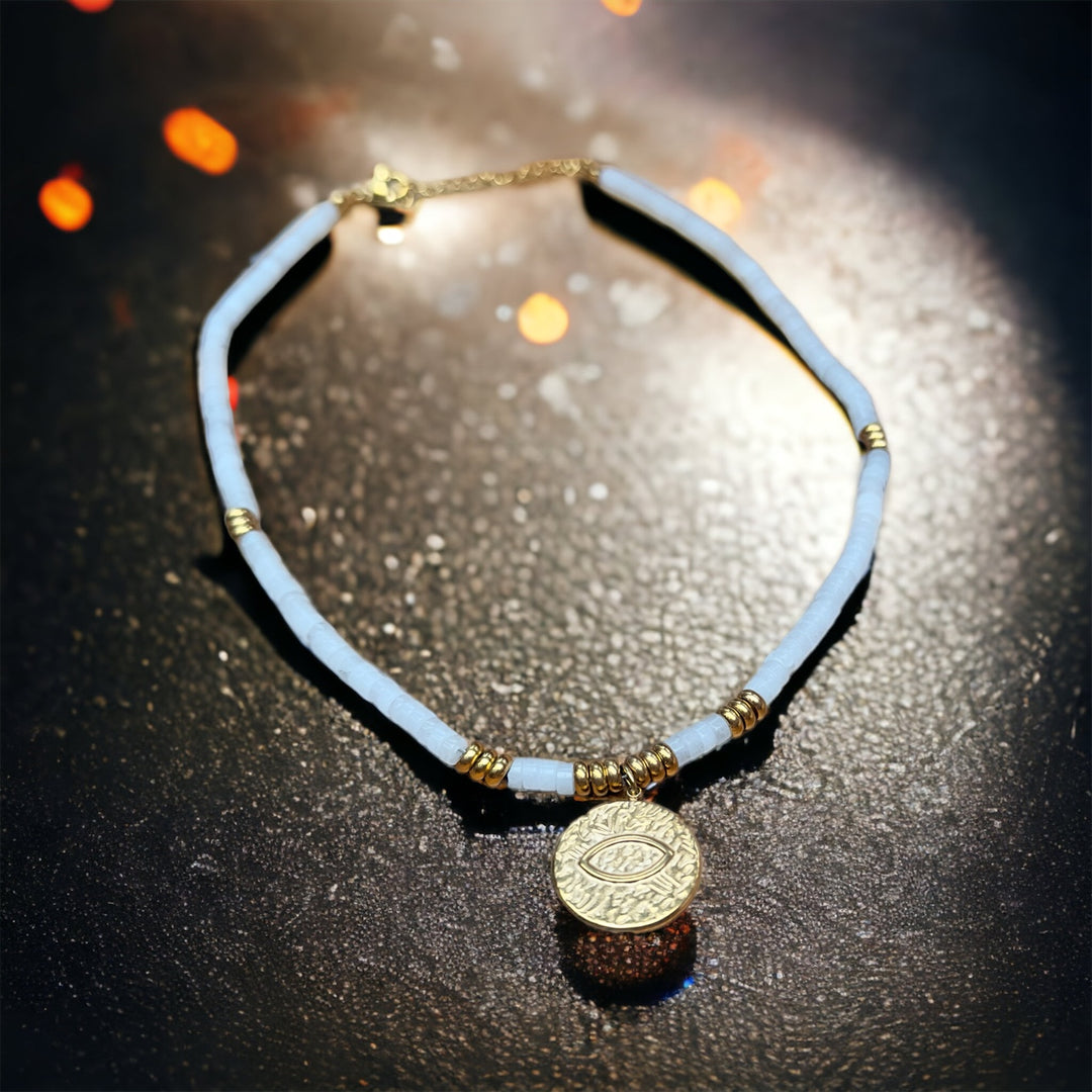 Eye Of Horus White Onyx Necklace