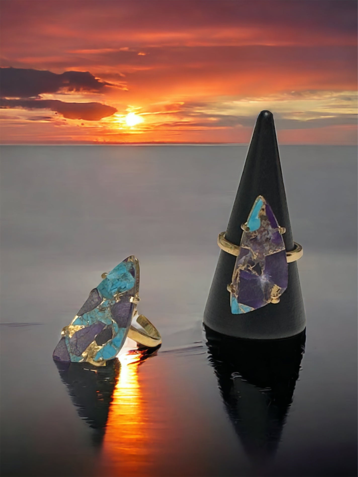 Turquoise & Amethyst Mojave Ring