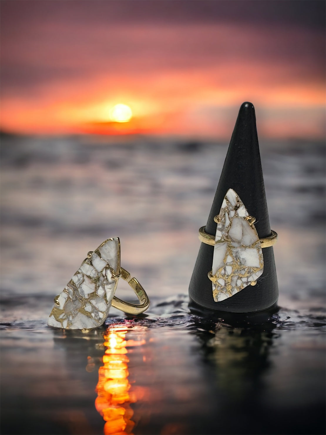 White Howlite Mojave Ring