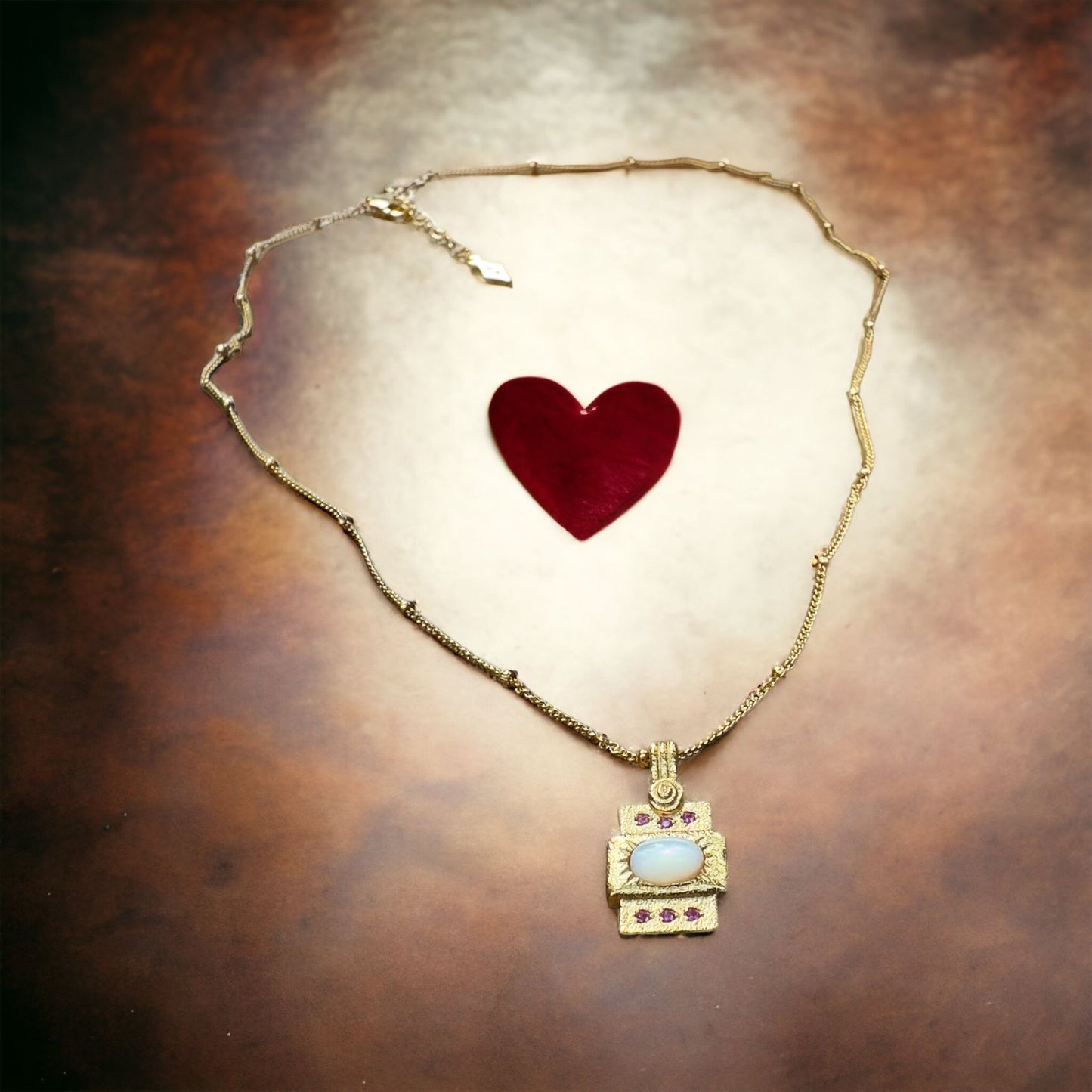 Ornate Pearl and Pink Zirconia Pendant Necklace