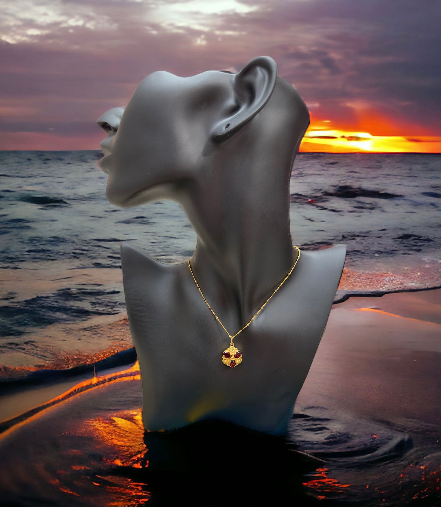 Garnet Gold Necklace