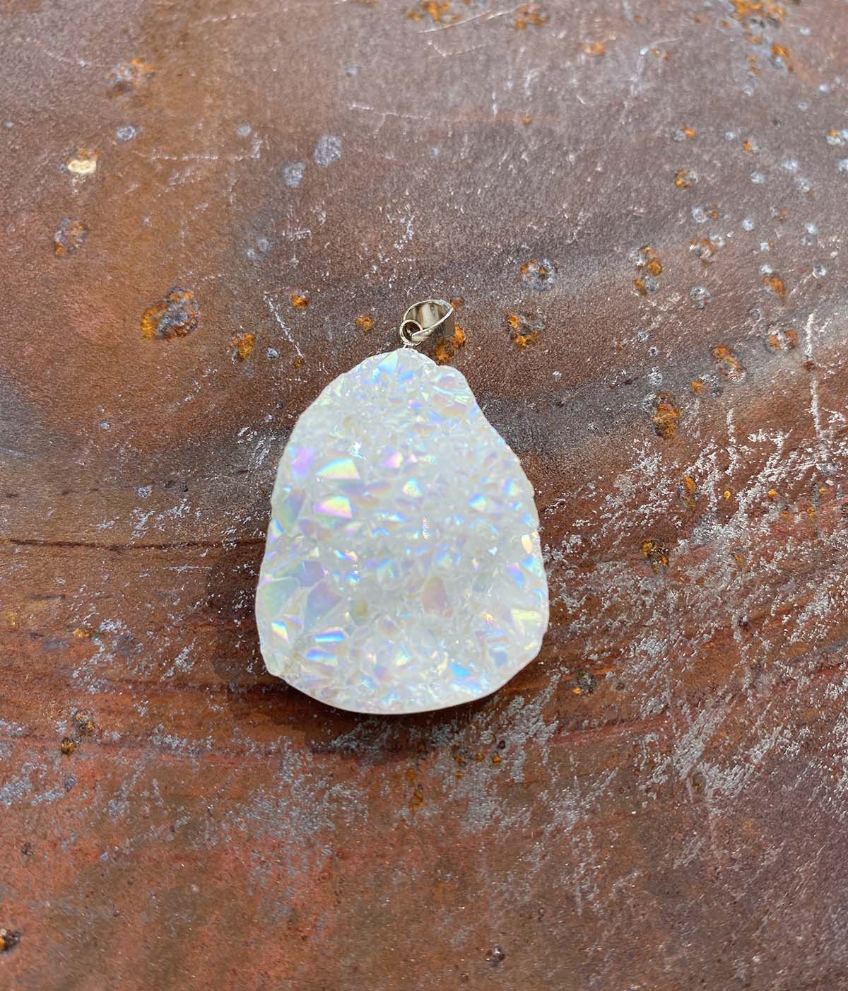 Natural agate druzy pendants