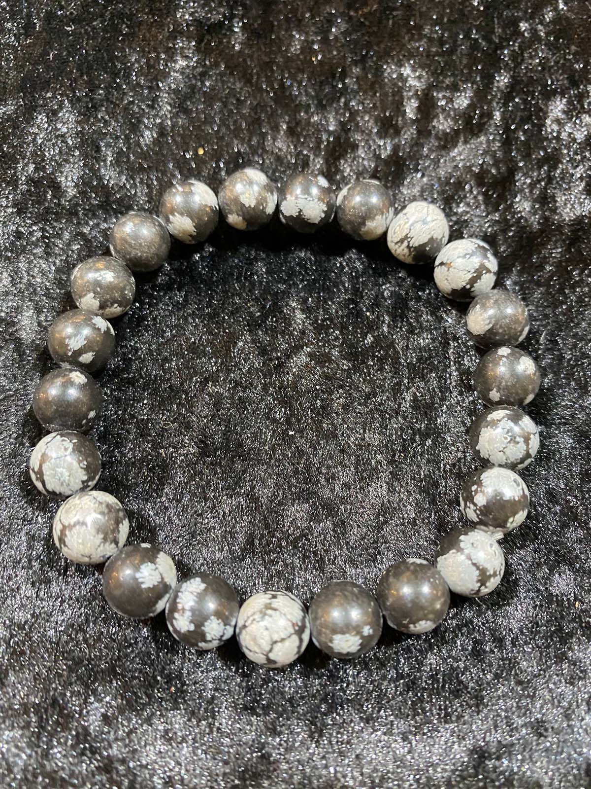 Little Treasure Natural Snowflake Obsidian bracelet