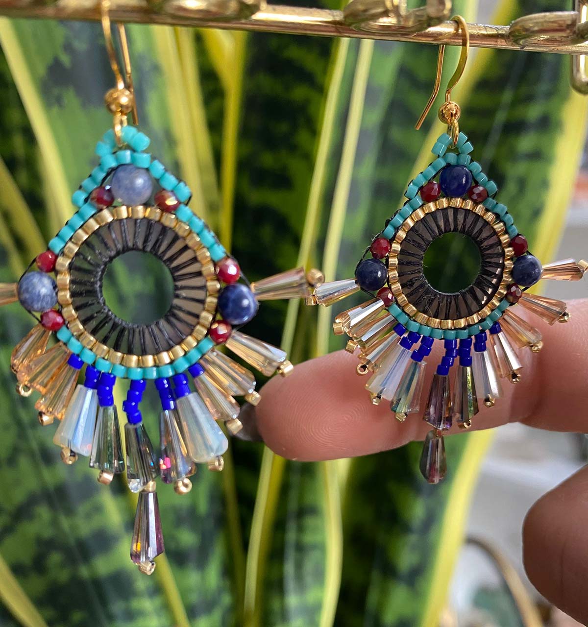 Blue Ethnic Earrings