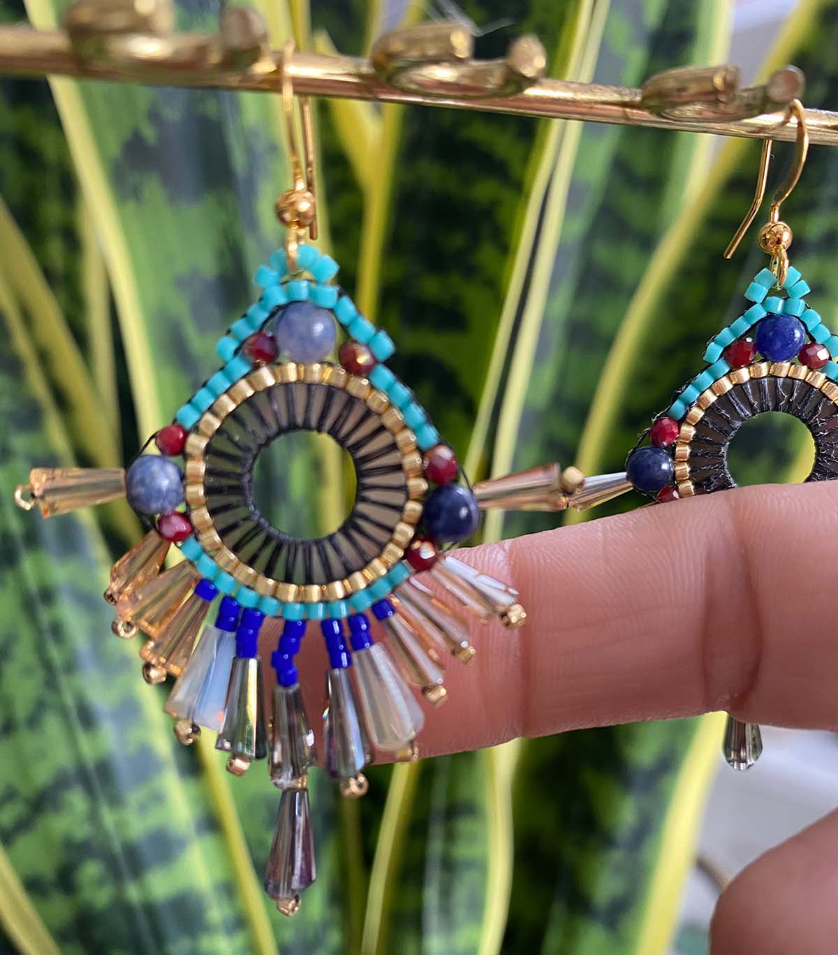 Blue Ethnic Earrings