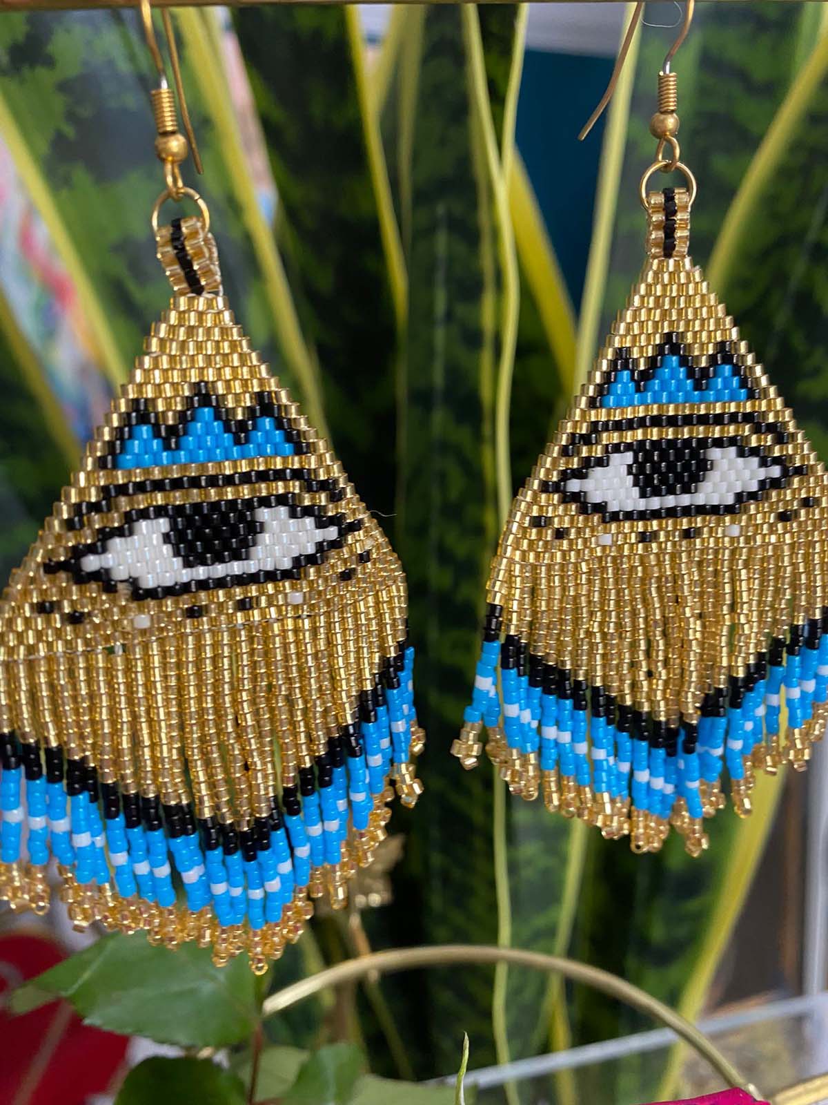 TURQUOISE PROTECTION EYE EARRINGS
