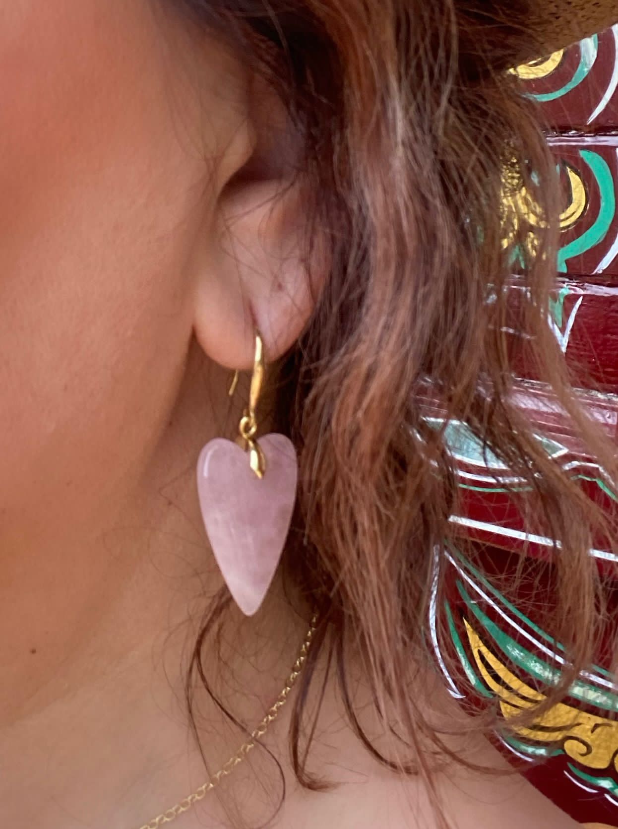 Rose Quartz Heart earrings