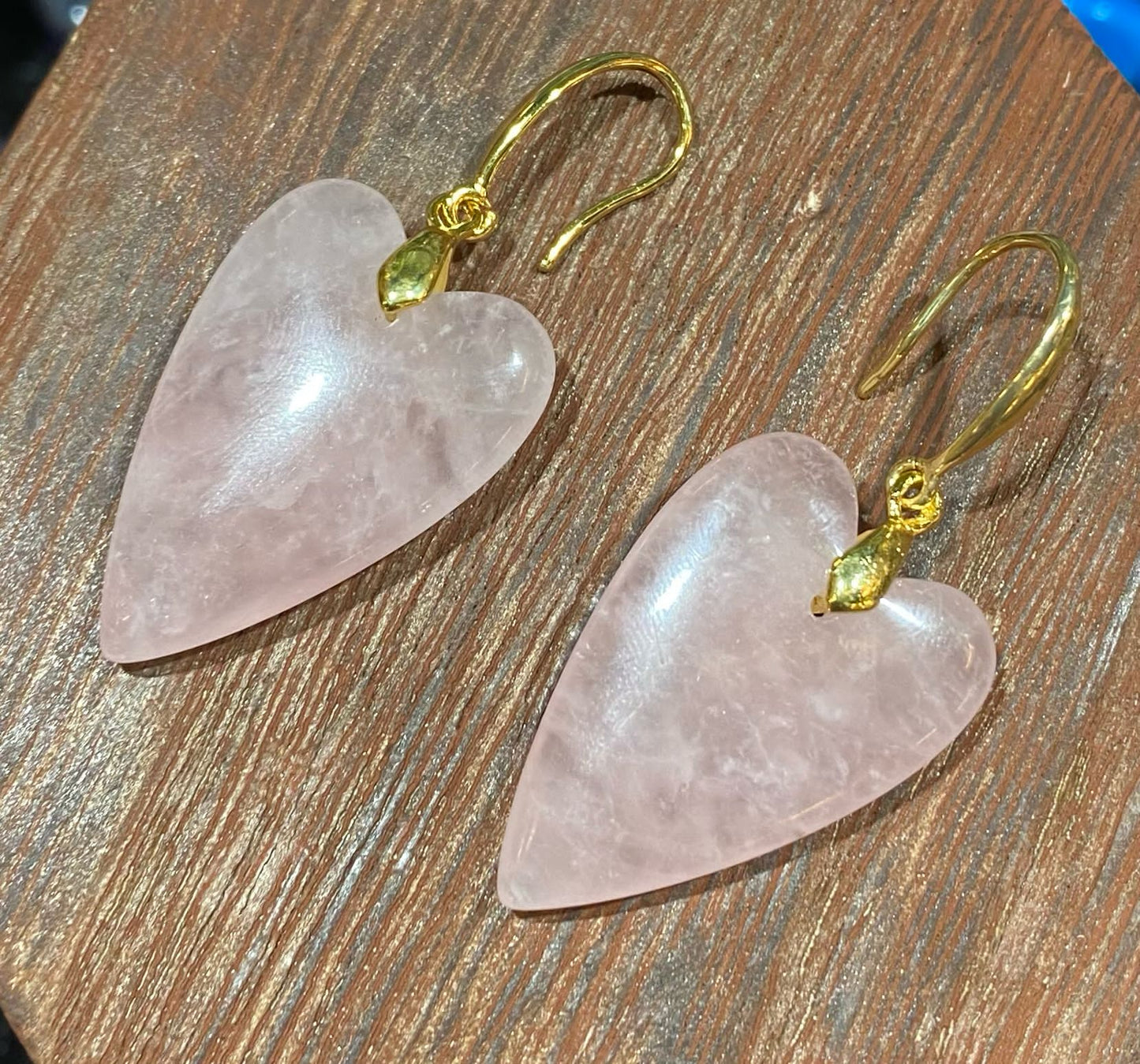 Rose Quartz Heart earrings