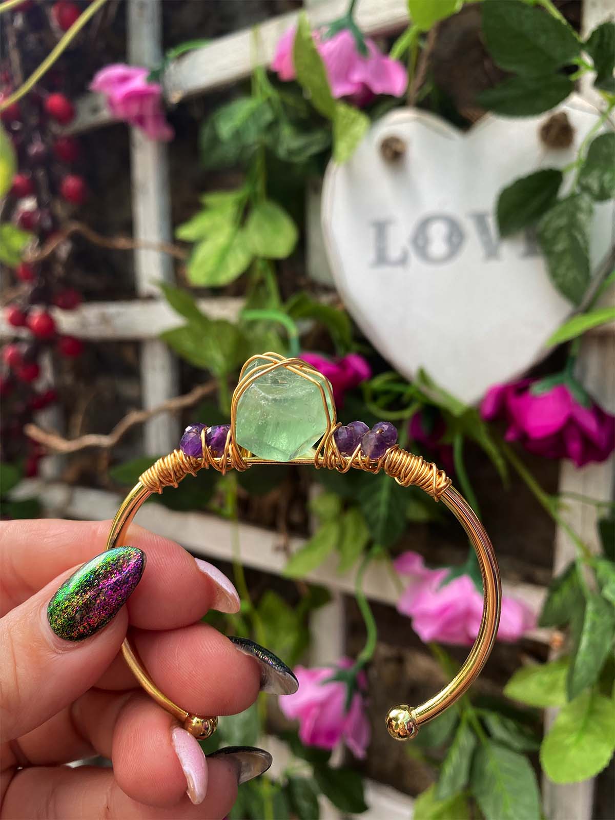 Fluorite Stone Bangle
