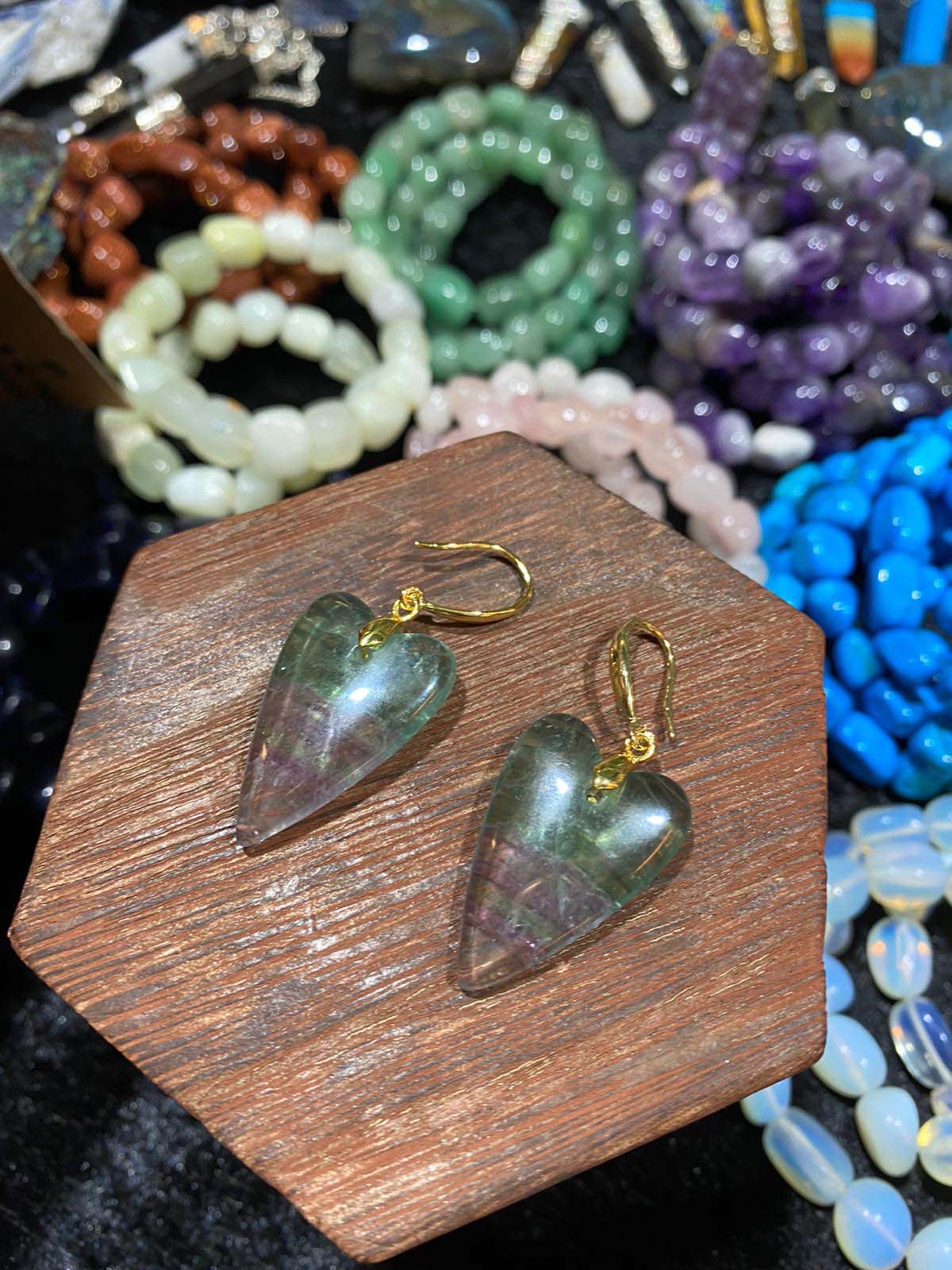 Fluorite Heart earrings