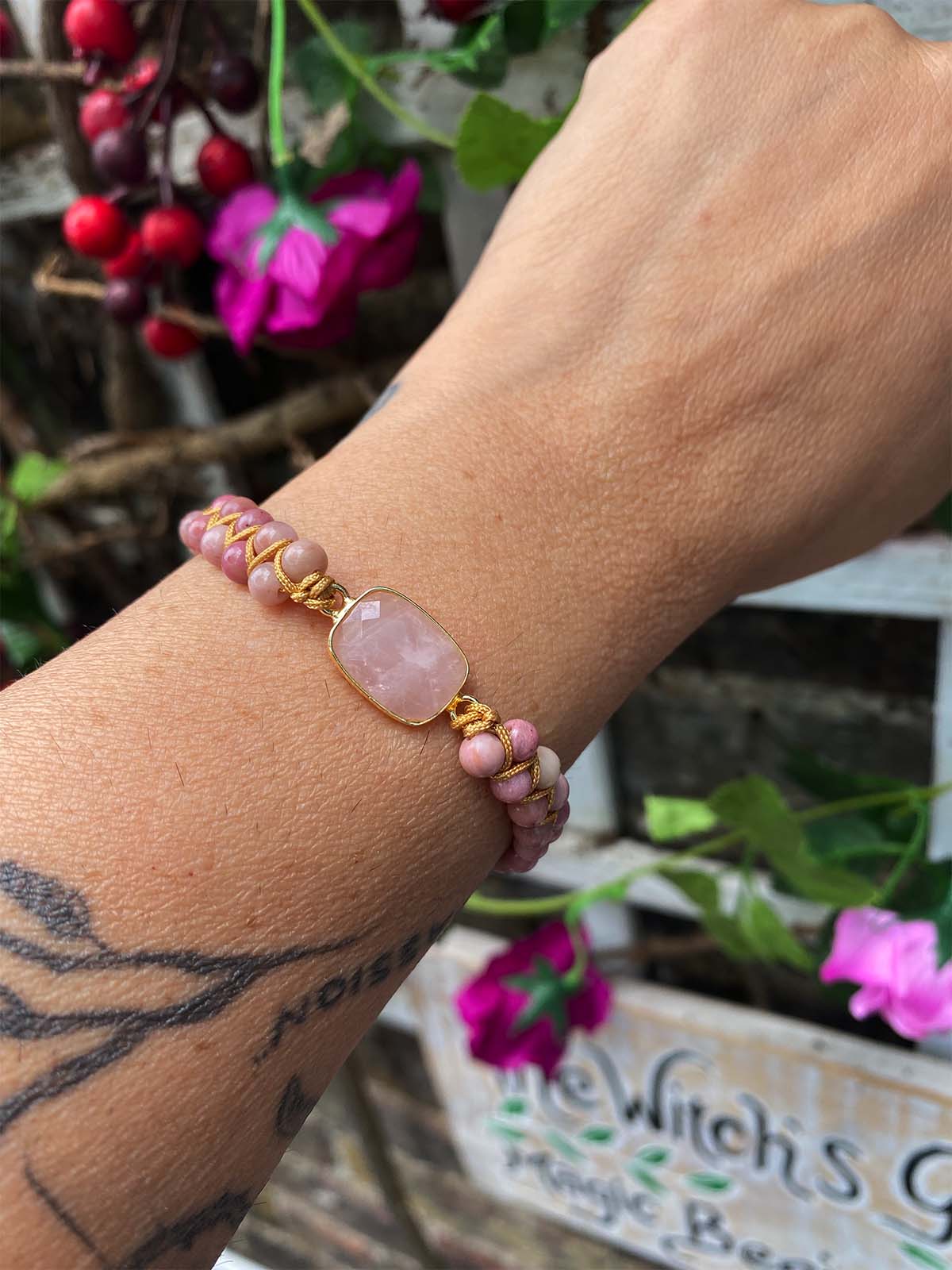 Lolita woven Rhodonite Bracelet