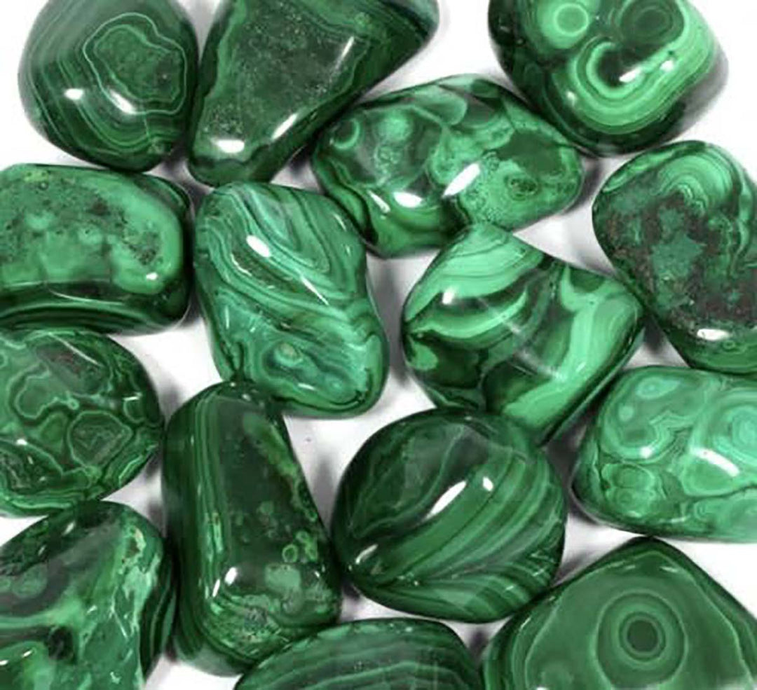 Malachite tumbled stone