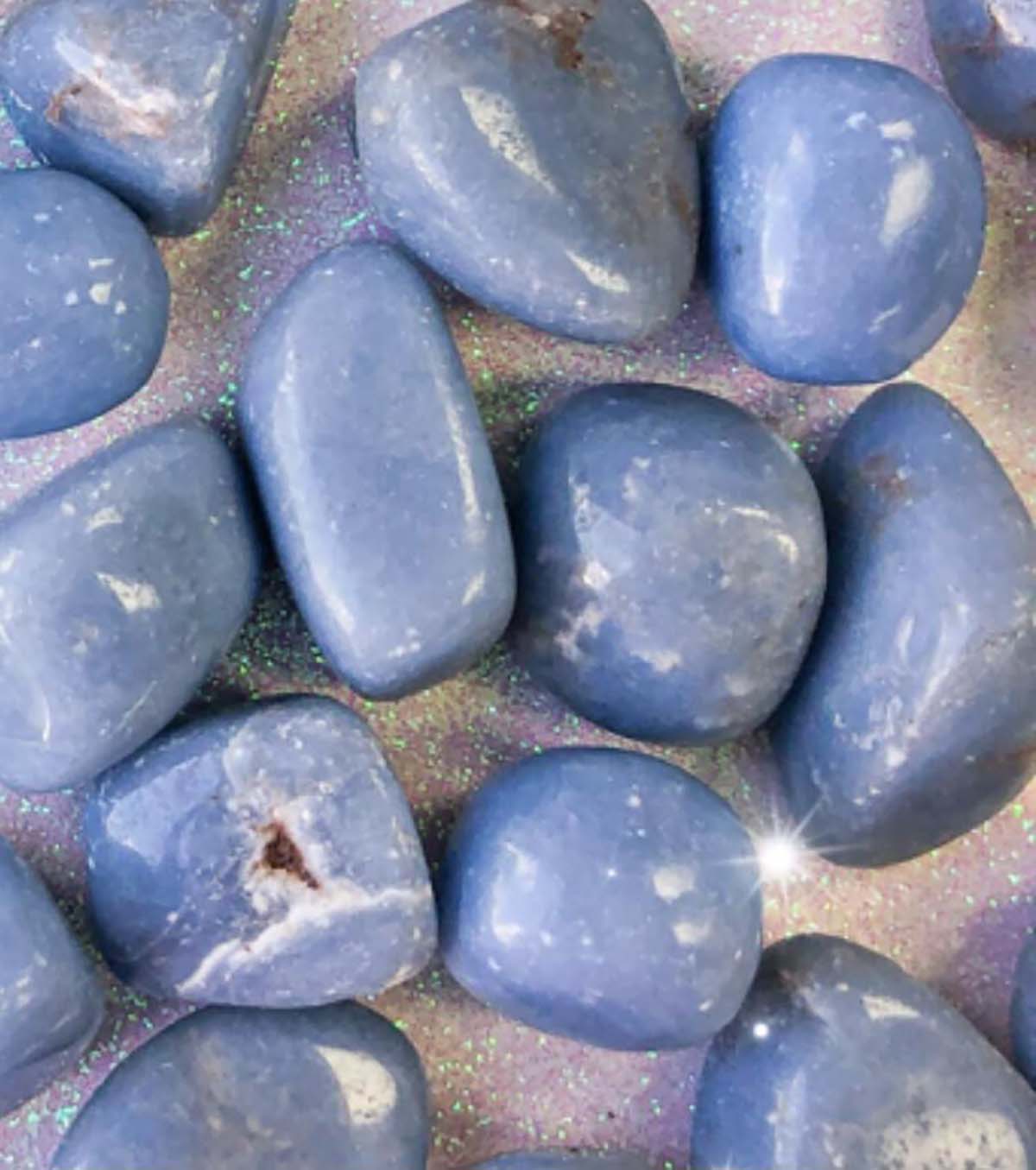 Angelite tumbled stone