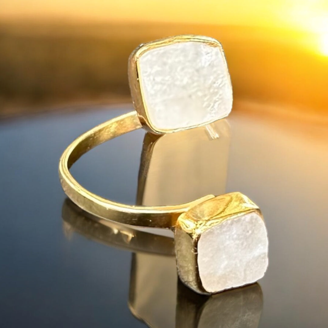 Infinity Rainbow Moonstone Wrap Ring