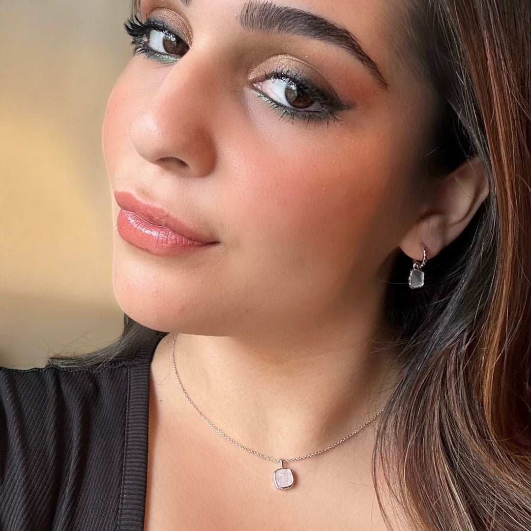 Zarif Moonstone Silver Earrings